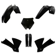 КОМПЛЕКТ ПЛАСТИКА POLISPORT (ПОВНИЙ KIT) KTM SX '03-'04 В КОМПЛЕКТІ КРИШКА АМОРТИЗАТОРІВ  (8399000001) КОЛІР ЧОРНИЙ