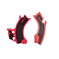RACETECH (RTECH) 2025/12 КРИШКИ РАМИ (КОМПЛЕКТ) BI-MATERIAL СУПЕР GRIP HONDA CRF 450 R / RWE / RX '25, CRF 250 R / RX '25, КОЛІР ЧЕРВОНИЙ / ЧОРНИЙ