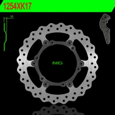 NG ДИСК ТОРМОЗНИЙ ПЕРІД Z ADAPTEREM 270MM HUSABERG TE/FE '14-'18, HUSQVARNA TC/TE/FC/FE 125/510 '14-'17, KTM SX/EXC/SXF/EXCF 125/530 '08-'18 WAVE PLYWAJACA