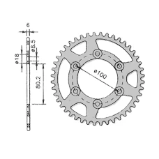 FORTE ЗАДНЬОЇ SPROCKET, 48 ЗУБІВ (420), Ø80MM, RIEJU RR, SPIKE