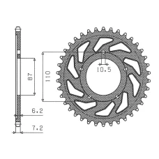 SUNSTAR ЗІРОЧКА ЗАД 828 44 SUZUKI SV 650 99-13 (JTR807.44) (LANC. 525) (82844JT)