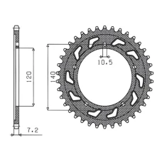 SUNSTAR ЗІРОЧКА ЗАД 4398 43 SUZUKI GSXR 750 '04-'05 (JTR1792.43) (LANC. 525) (439843JT)