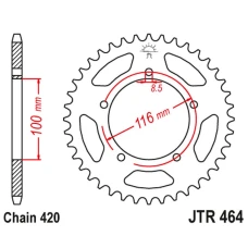 ЗАДНЯ ЗІРКА JR 464 44 KAWASAKI KX 60 '83-03', KX 80 '83-85' (46444JT) (LANC.420)