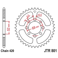 JT ЗІРОЧКА ЗАД 801 38 SUZUKI AP/AC/RV 50, RM 50 '81-82, KAWASAKI KLX 110 '10-20, KZE 115 '13-15, МАКС 100, AE/AR 80 '81-82 (80138JT) (LANC. 420)