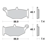 SBS КОЛОДКИ ДИСКОВІ ТОРМОЗНІ KH419 STREET EXCEL/RACING SINTER КОЛІР ЗОЛОТИЙ ПІДХОДИТЬ DO: SUZUKI GSX-R 600/750/1000/1300, DL1000 V-STROM ЗАД