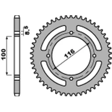 ЗАДНЯ ЗІРКА PBR 467 53 C45 KAWASAKI KX 80/85 '86-'12 (JTR461.53) (LANC. 420)