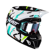 LEATT (НОВИНКА 2023) ШОЛОМ MOTO 8.5 V23 (+ ОКУЛЯРИ VELOCITY 5.5 ПОДАРОК) HELMET KIT TIGER КОЛІР CZARNY/BIALY/NIEBIESKI/ZOLTY FLUO РОЗМІР L (59-60 CM)
