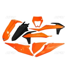 UFO КОМПЛЕКТ ПЛАСТІКОВ KTM EXC 125 '20-'21, EXC/EXCF(EXC-F) 150/250/300/350/450/500 '20-'23 Z ЗАХИСТ ФАРИ КОЛІР OEM '20 (POMRANCZOWY/CZARNY) (KT527E999)