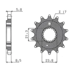 ПЕРЕДНЯ ЗІРКА GROSSKOPF CHT 2071 12 HONDA TRX 400 EX '99-'04, XR 400 '96-'06, (JTF1322.12) (-3)