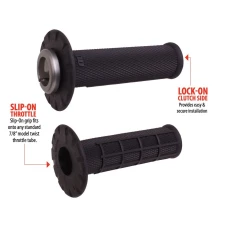 ODI ПЕРЕМИКАЧІ ВИКЛЮЧЕНИЙ ROAD HALF WAFFLE UNIVERSAL LOCK-ON GRIP SET КОЛІР ЧОРНИЙ