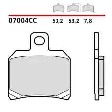 BREMBO 2026/06 КОЛОДКИ ДИСКОВІ ТОРМОЗНІ KH266 ROAD / SCOOTER КАРБОН CERAMIC CC (POLMETALICZNE) (ECE R90)