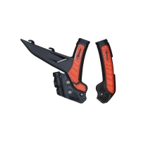 RACETECH (RTECH) 2025/12 КРИШКИ РАМИ (КОМПЛЕКТ) BI-MATERIAL СУПЕР GRIP KTM EXC / EXCF 150 / 250 / 300 / 450 / 500 '24, SX 250 / 300 '23-24, SXF 250 / 350 / 450 '23-24, XC / XCF 125 / 250 / 300 / 350 / 450 '23-24 КОЛІР ЧОРНИЙ / КОЛІР ПОМАРАНЧ