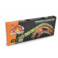 MOTO-MASTER ЛАНЦЮГ ПРИВІДНИЙ GP-420 MX PROFESSIONAL MOTOCROSS RACING CHAIN БЕЗ ORINGOW КОЛІР ЗОЛОТИЙ (134 ЛАНКИ, ЗАСТІБКА W КОМПЛЕКТІ)
