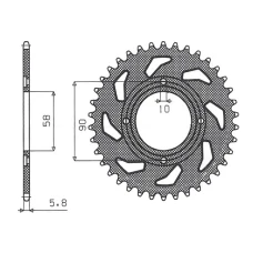 ЗАДНЯ ЗІРКА SUNSTAR 279 31 HONDA CB 250 TWO FIFTY, NIGHTHAWK '92-'02, CMX250 REBEL (JTR279.31) (LANC. 520) (27931JT)