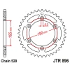 JT ЗІРОЧКА ЗАД 896 50 АЛЮМІНІЙ RACELITE KTM 125MX, 250MX, 500MX 350 ENDURO (88-89) (89650JT) (LANC. 520) КОЛІР ЧОРНИЙ - зображення 1