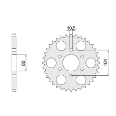 CHT ЗІРОЧКА ЗАД 501 41 KAWASAKI Z 1000J 81-83 (501-41)