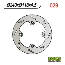 NG ДИСК ТОРМОЗНИЙ ЗАД SUZUKI DR 650 S/SE '96-'11, XF 650 FREEWIND '97-02, (240X118X4,5MM) (4X10,5MM)