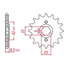 ПЕРЕДНЯ ЗІРКА GROSSKOPF CHT 281 14 HONDA XL250R, XR600R (XL600R/RM-1) (JTF281.14)