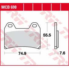 TRW LUCAS ZF КОЛОДКИ ДИСКОВІ ТОРМОЗНІ KH244 ORGANIC HONDA CB 400 СУПЕР FOUR '97-, BMW R NINE T '16-'18, DUCATI 748/996 '98-'07, MULTISTRADA 1200 '10-'18, YAMAHA XT 660X '04-'16 ПЕРІД
