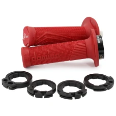 DOMINO ПЕРЕМИКАЧІ (GRIPY) ВИКЛЮЧЕНИЙ ROAD D-LOCK (Z ADAPTERAMI ROLGAZU - KTM, HUSQVARNA, GASGAS, HONDA, KAWASAKI, SUZUKI, YAMAHA) КОЛІР ЧЕРВОНИЙ