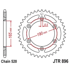 ЗАДНЯ ЗІРКА JR 896 48 KTM 600 LC4 ENDURO (88-89), 125 ENDURO (89) (LANC. 520) (89648JT)