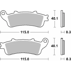 SBS АКЦІЯ КОЛОДКИ ДИСКОВІ ТОРМОЗНІ KH261 / KH281 STREET CERAMIC КОЛІР ЧОРНИЙ ПІДХОДИТЬ DO: HONDA FES 250 FORESEIGHT, NSS 250 FORZA, FJS 400/600 SILVERWING, PE