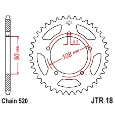 ЗАДНЯ ЗІРКА JR 1515 39 MUZ 660 SCORPION '95-02', APRILIA 125 TUAREG '87' (151539JT) (LANC.520)