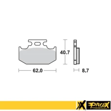 PROX КОЛОДКИ ДИСКОВІ ТОРМОЗНІ KH152 KAWASAKI KX 125/250/500 '89-94, SUZUKI RM 125/250 '89-94, YAMAHA YZ 125 '92-97, 250 '92-97, YZ/YZF 400 '98 ЗАД
