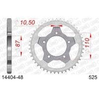 AFAM 2026/04 ШЕСТЕРНЯ ЗАД 828 48 SUZUKI GSF 650 BANDIT 07-15, GSX 650 F 08-15 (JTR807.48) (LANC. 525)