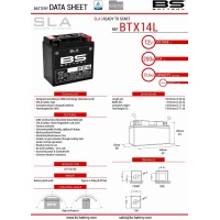 BS АКУМУЛЯТОР BTX14L (FA) (YTX14L-BS) 12V 12AH 150X87X145 BEZOBSLUGOWY - ZALANY (200A) (4)
