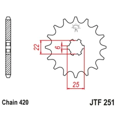 ПЕРЕДНЯ ЗІРКА JR CHT 255 16 HONDA NSR/MTX 50 (25516JT) (LANC. 420)