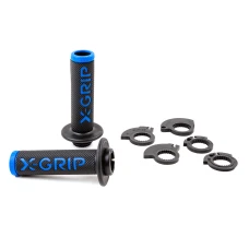 X-GRIP ПЕРЕМИКАЧІ BRAAAAP GRIPS LOCK-ON-GRIP BLUE OPEN END (Z ОТВОРОМ) КОЛІР СИНІЙ З ПЕРЕХОДНИКАМИ ROLGAZU