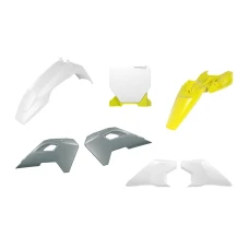 RACETECH (RTECH) КОМПЛЕКТ ПЛАСТІКОВ HUSQVARNA TC 65 '24-'25 КОЛІР OEM БІЛИЙ / СІРИЙ/ ЖОВТИЙ