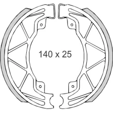 BRENTA КОЛОДКИ БАРАБАННІ ДИСКОВІ ТОРМОЗНІ DERBI25/50/125/150 PIAGGIO50/125/180 VESPA 50/125 (140X25MM) (FT 0300)