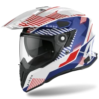 AIROH COMMANDER BOOST WHITE/BLUE БЛИСК XS