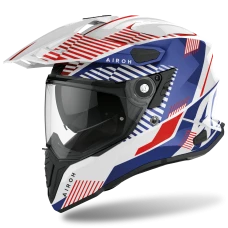 AIROH COMMANDER BOOST WHITE/BLUE БЛИСК XS