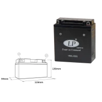LANDPORT АКУМУЛЯТОР YB5L-B (S) (SLA) 12V 5AH 121X61X131 (12N5-3B) BEZOBSLUGOWY - ZALANY (12) = YB53 L (YB5-3)