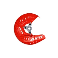 UFO 2026/06 ЗАХИСТ ТОРМОЗА ДИСКА ПЕРІД HONDA CRF 250 / 450 X '04-'18, CRF 250 / 450 R '04-'26, CRF 250 RX '19-'21, CRF 450 RX '17-'20, CR 125 / 250 R '04-'07, CRF 300 RX '19-'26, CRF 250 RX '22-'26  КОЛІР ЧЕРВОНИЙ - ЗАМІНЮЄ HO01001070