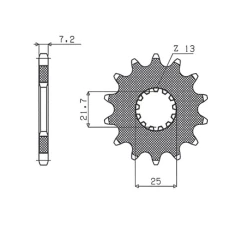 ПЕРЕДНЯ ЗІРКА SUNSTAR CHT 564 17 SUZUKI GSXR 750/1000, DL 1000 (JTF520.17) (LANC. 525) (56417JT)