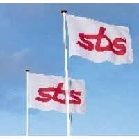 SBS MATERIALY PROMOCYJNE FLAGA BIALO/CZERWONA Z LOGIEM SBS MATERIALY PROMOCYJNE 150X200