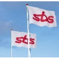 SBS MATERIALY PROMOCYJNE FLAGA BIALO/CZERWONA Z LOGIEM SBS MATERIALY PROMOCYJNE 150X200