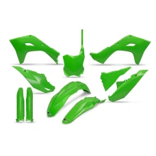UFO 2024/01 КОМПЛЕКТ ПЛАСТІКОВ Z OSLONAMI ТЕЛЕСКОПІЧНИЙ (АМОРТИЗАТОРІВ) KAWASAKI KXF 450 '24, КОЛІР OEM ЗЕЛЕНИЙ