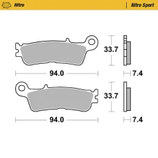 MOTO-MASTER КОЛОДКИ ДИСКОВІ ТОРМОЗНІ RACING SINTER METAL SOFT: 22 (NITRO SPORT) ПЕРІД / ПЕРІД KH755 FANTIC XX 125, XEF/XXF 250/450, XEX 250 '22-, YAMAHA YZ 250 '22-, WR/YZ 250F/450F '21-, YZ 450FX '21-