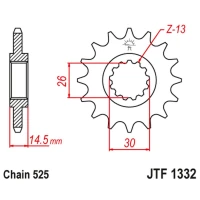 JT ЗІРОЧКА ПЕРІД 2047 14 HONDA CB 750F2 '92-'00 (204714JT) (LANC. 525)