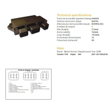 DZE МОДУЛЬ ЗАПАЛУ CDI YAMAHA YFM660 RAPTOR 01 (OEM-5LP-85540-00)