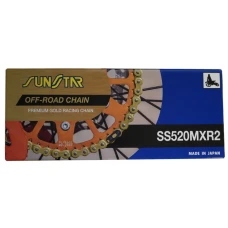 SUNSTAR 2023/06 ЛАНЦЮГ 520MXR2-114G MOTOCROSS DO 500 CCM, КОЛІР ЗОЛОТИЙ (38,4KN) (520ERT3) ВІДКРИТИЙ + ЗАСТІБКА - ЗАМІНЮЄ SS520MXR1-114G
