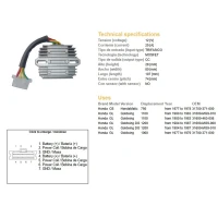 DZE РЕГУЛЯТОР НАПРУГИ HONDA GL1100 80-83, GL1200 84-87 (ESR290)