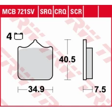 TRW LUCAS ZF КОЛОДКИ ДИСКОВІ ТОРМОЗНІ KH604/4 SINTER TRACK APRILIA RSV 1000 MILE/R '01-'03, RSV 1000R '04-'10, DUCATI 748/749/996/998/999 '01-'07, KTM 690 SM/SMC '08-'16, LC8 950/990 SUPERMOTO/SUPERDUKE '05-'13, TRIUMPH SPEED TRIPLE 1050 '08-'15 ПЕРІД