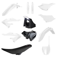 POLISPORT КОМПЛЕКТ ПЛАСТІКОВ YAMAHA YZ 125/250 '02-'21 (RESTYLING NA МОДЕЛЬ 2022) (МІСТИТЬ БАК ПАЛИВА; СИДІННЯ КОМПЛЕКТНИЙ; AIRBOX; ПЕРЕДНІЙ I ЗАДНІЙ КРИЛО; КРИШКИ РАДІАТОРА; PANELE БІК) КОЛІР БІЛИЙ