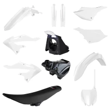 POLISPORT КОМПЛЕКТ ПЛАСТІКОВ YAMAHA YZ 125/250 '02-'21 (RESTYLING NA МОДЕЛЬ 2022) (МІСТИТЬ БАК ПАЛИВА; СИДІННЯ КОМПЛЕКТНИЙ; AIRBOX; ПЕРЕДНІЙ I ЗАДНІЙ КРИЛО; КРИШКИ РАДІАТОРА; PANELE БІК) КОЛІР БІЛИЙ